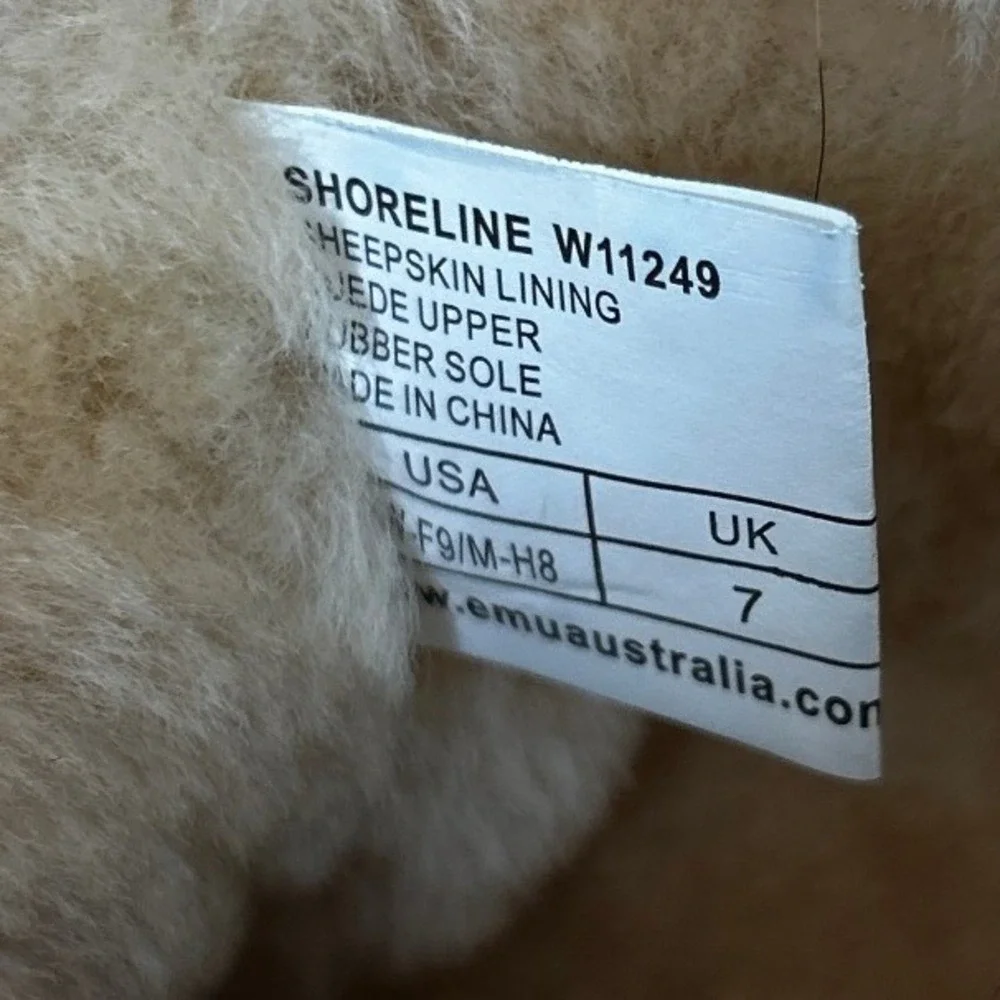 Emu Australia Womens Oak Brown Shoreline Waterproof Suede Boot Sz 9 Winter Fur